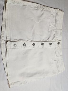 Hollister White A-Line Denim Skirt